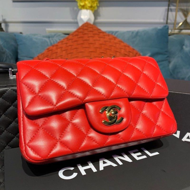 Chanel Mini Flap Bag Red For Women, Women’s Bags, Women’s Bag, Shoulder And Crossbody 7.8in/20cm A69900