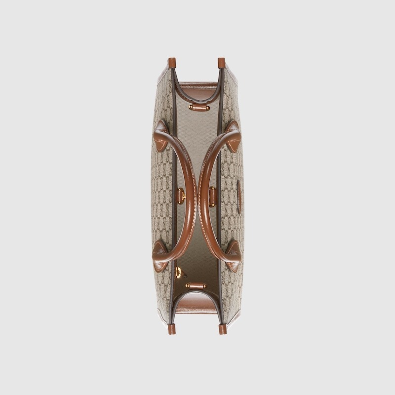 Gucci Tote Bag With Interlocking G Brown For Women 723308 92THG 8563 11.8in/30cm
