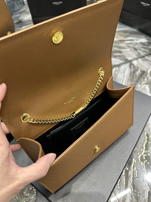 Saint Laurent Kate Chain Bag Brown For Women‎ 9.4in/24cm
