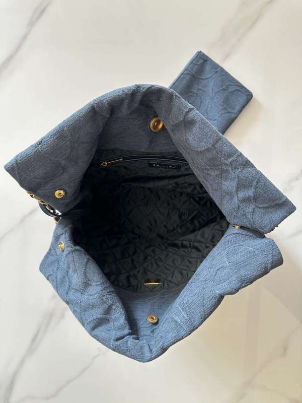 Chanel 22 Small Handbag Dark Blue/ Dark Grey For Women 37cm / 14.4in AS3260