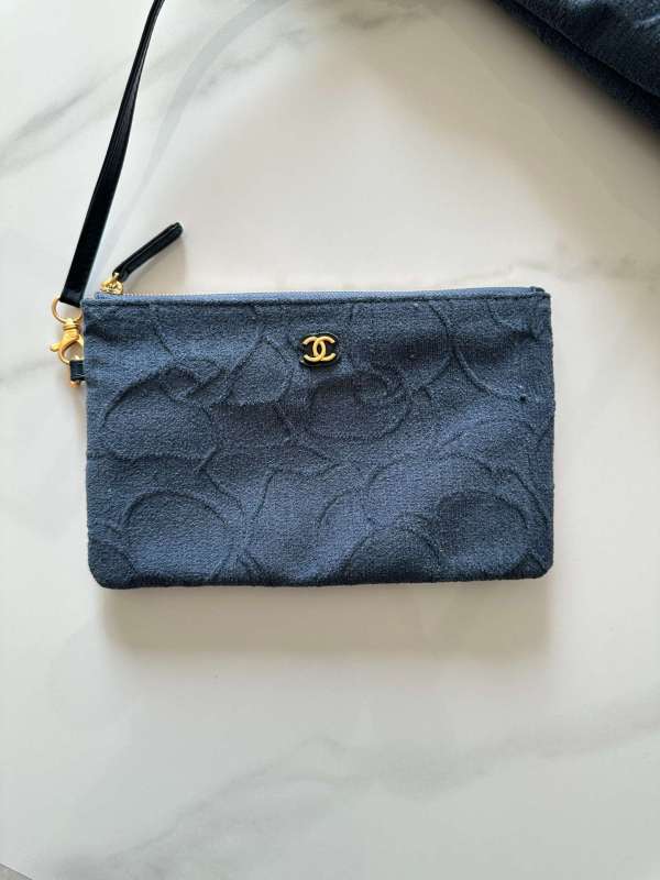 Chanel 22 Small Handbag Dark Blue/ Dark Grey For Women 37cm / 14.4in AS3260