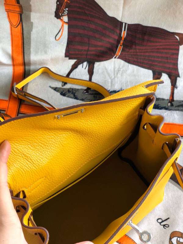 Hermes Kelly Danse II Bag Swift Yellow/Black/Brown/Pink/Red For Women 22cm / 8.7in