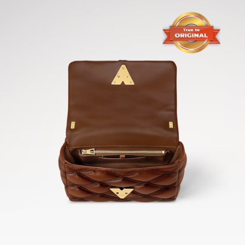 [True-to-ORIGINAL] Louis Vuitton GO-14 MM Handbag Tan For Women 23cm/9.1in M23601