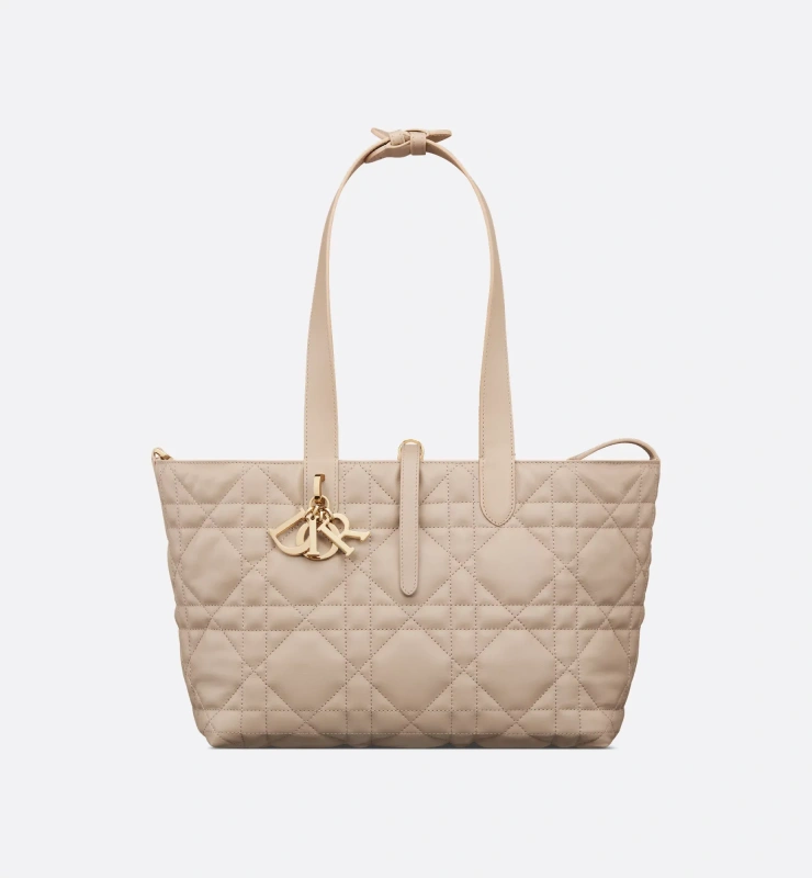 Medium Dior Toujours Bag Desert Taupe Macrocannage Calfskin Reference: M2821OSNW_M59U