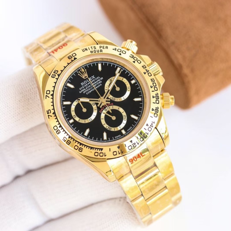 スーパーコピー品 ROLEX ロレックス 時計 コスモグラフ デイトナ 126508 ブラック 文字盤 イエローゴールド YG 自動巻き 防水 クロノグラフ スモールセコンド ROLEX メンズ 腕時計