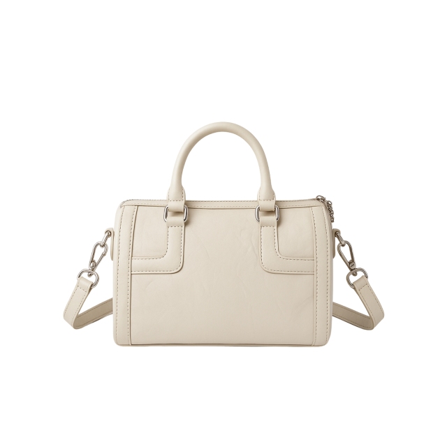 Sac à main en cuir beige avec coussin - Sac bandoulière design