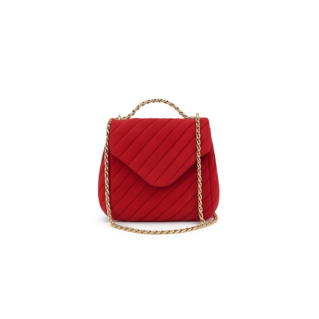 Zamszowa mini torebka: pikowana torba, torba na ramię z łańcuszkiem