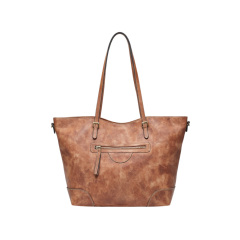 Torba typu tote w stylu vintage o dużej pojemności: kieszeń z przodu na zamek błyskawiczny i klasyczny styl