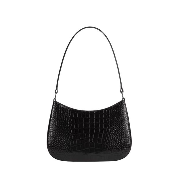 Crocodile Embossed Leather Handbag