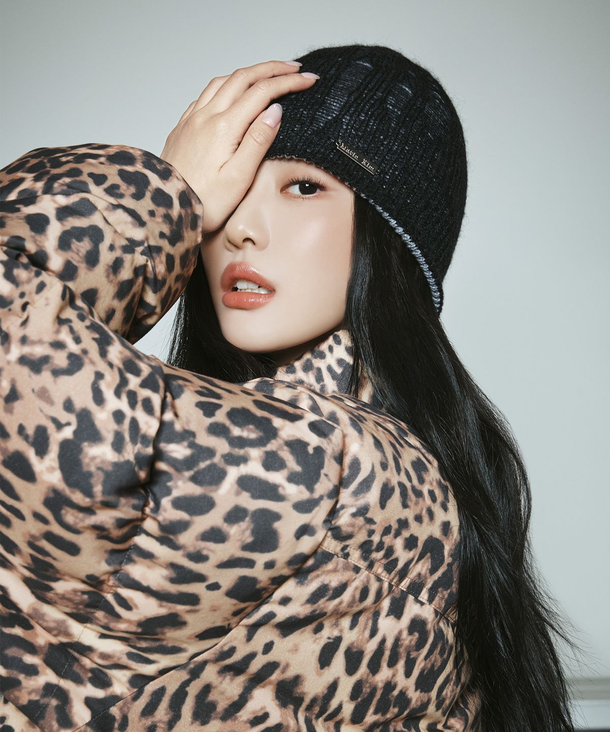 MATIN KIM--VINTAGE LAYER KNIT BEANIE IN BLACK,MATIN KIM
