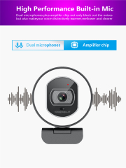 Full HD 60FPS ring light live streaming privacy shutter webcam 866Pro