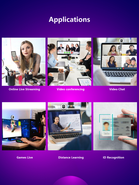 Full HD 60FPS ring light live streaming privacy shutter webcam 866Pro