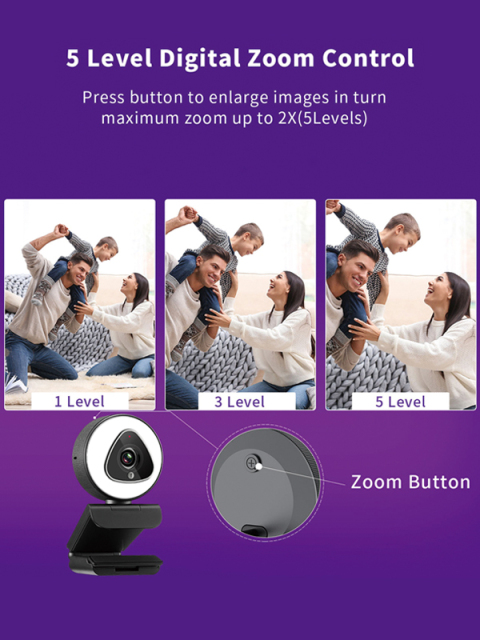 Full HD 30FPS ring light webcam 963