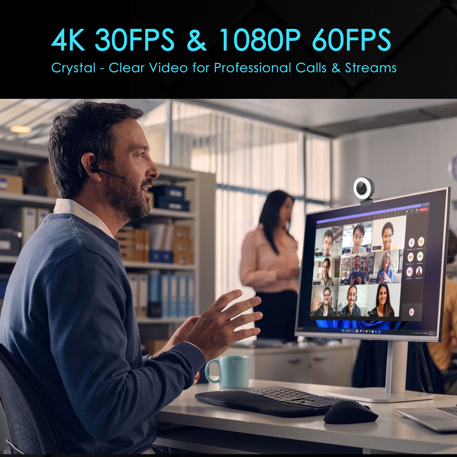 4K OBS compatible ring light webcam 867L