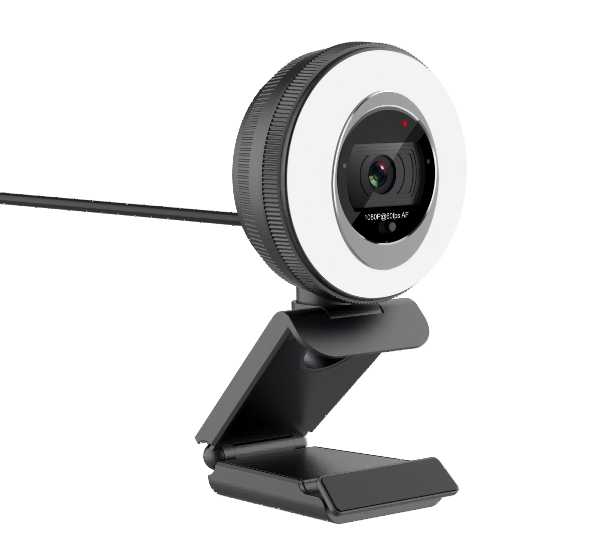 Webcam with Built-in Fill Light and Autofocus for Online Meetings and Content Creation