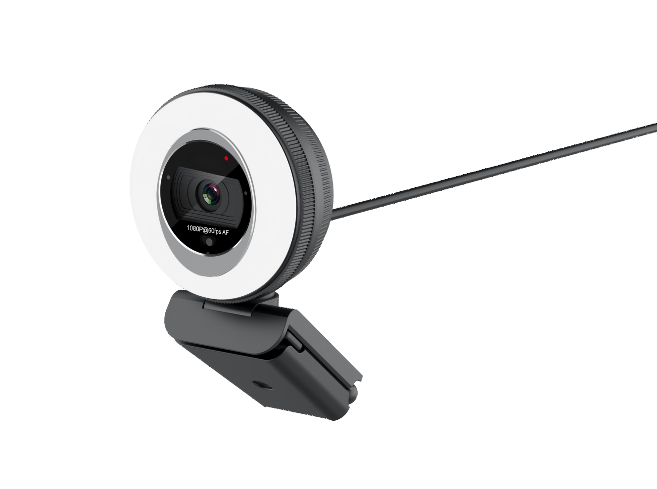 Webcam with Built-in Fill Light and Autofocus for Online Meetings and Content Creation
