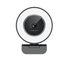 Business Conference Webcam with 1080P 60FPS Video and Adjustable Lighting