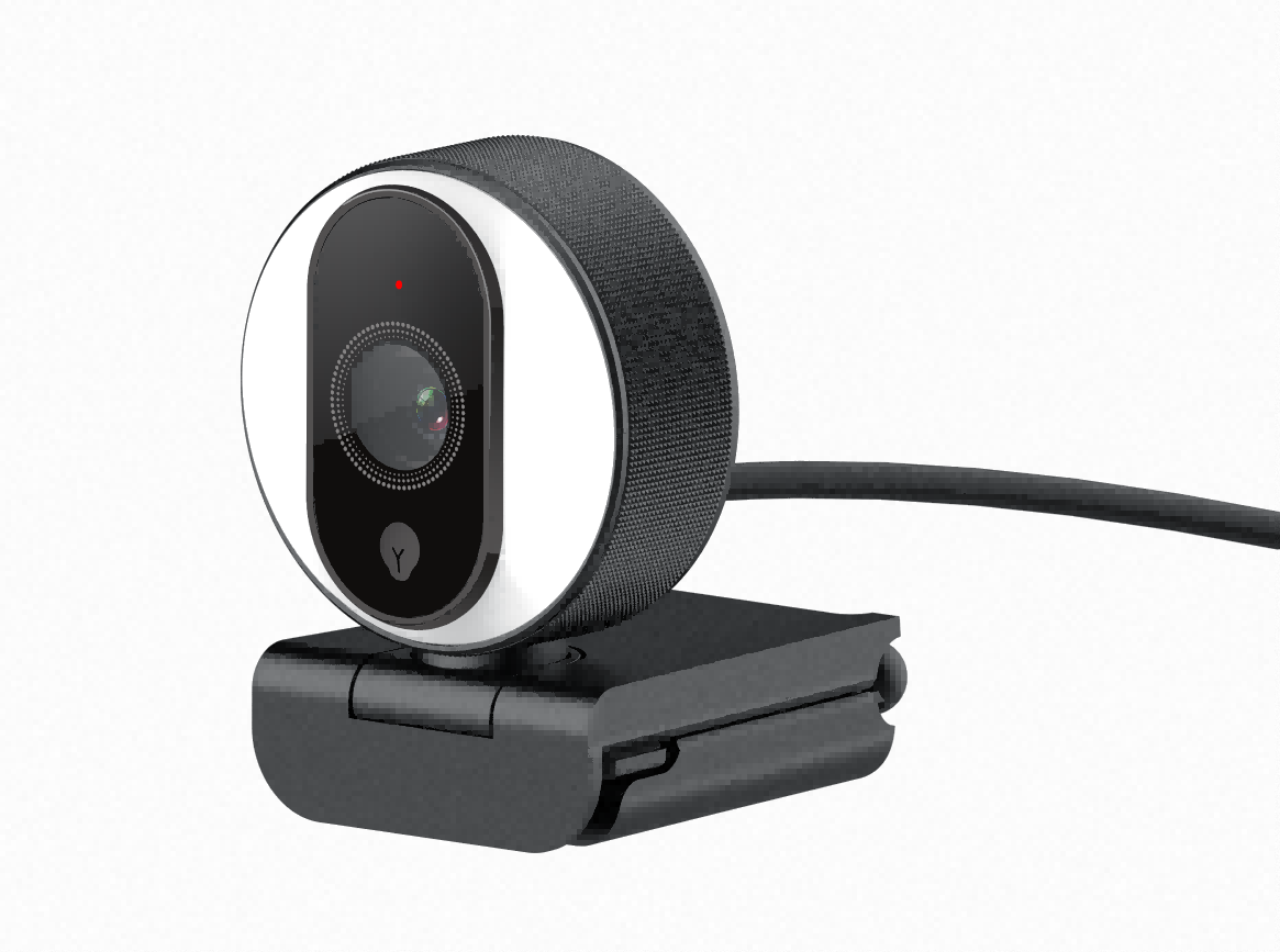 USB Webcam with Fill Light and Microphone for Online Teaching and Streaming