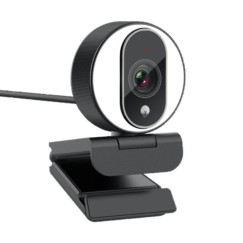 1080P Autofocus Webcam with Fill Light and Noise Reduction Microphone for Video Calls