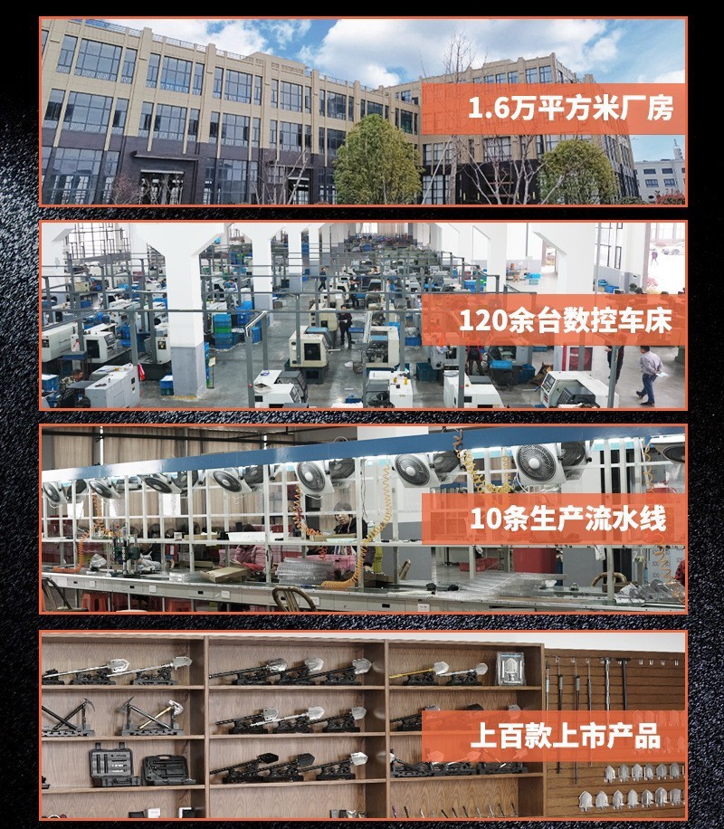 Multi-functional soldier's spade and axe set, outdoor camping, foldable, car-mounted, extended soldier's spade and axe set