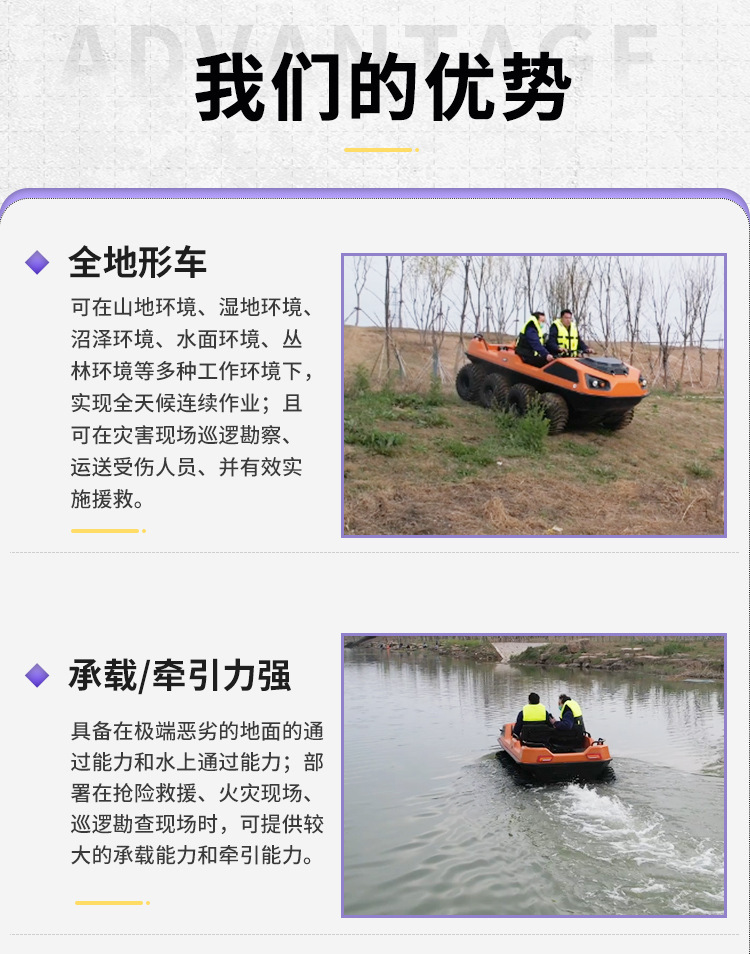 A amphibious rescue vehicle