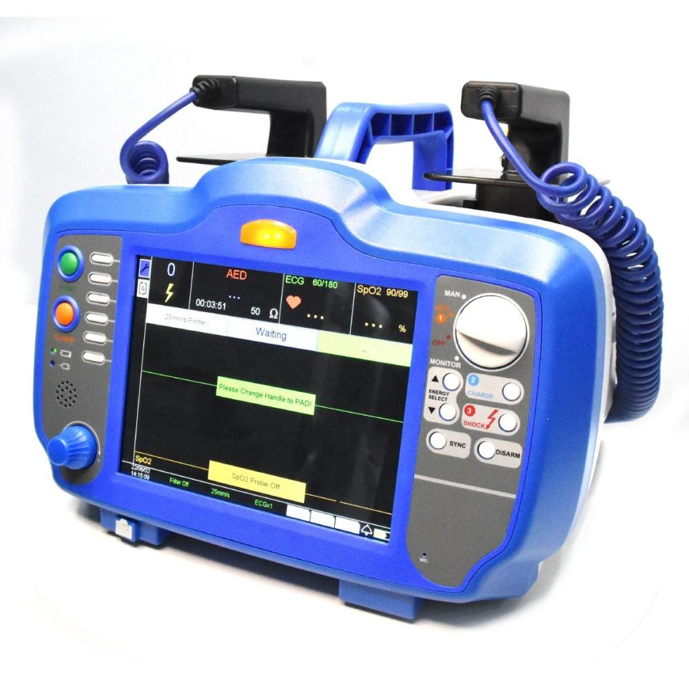 Emergency dual-chamber automated external defibrillator