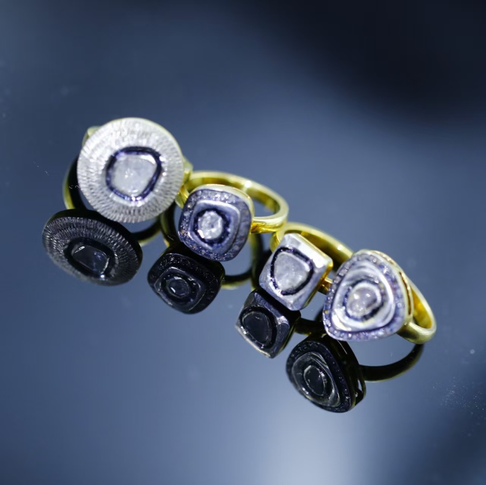 Finished silver-set SL2 grade Botswana ‌ diamond ring (return to Thailand exhibition 2025)
