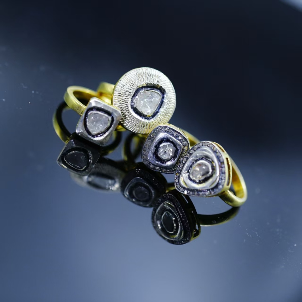 Finished silver-set SL2 grade Botswana ‌ diamond ring (return to Thailand exhibition 2025)