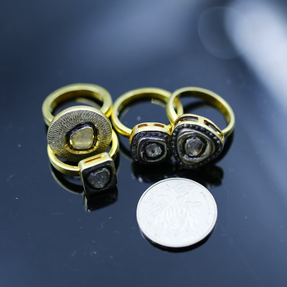 Finished silver-set SL2 grade Botswana ‌ diamond ring (return to Thailand exhibition 2025)