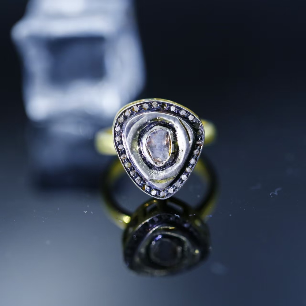 Finished silver-set SL2 grade Botswana ‌ diamond ring (return to Thailand exhibition 2025)