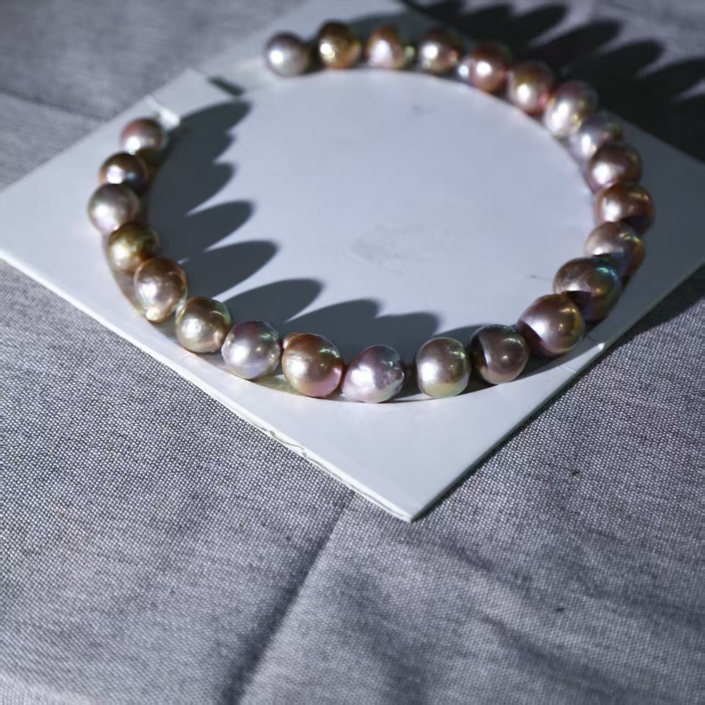 15mm+ extra-large size edison wrinkled skin baroque near round metallic pearl bare beads for necklace/chain