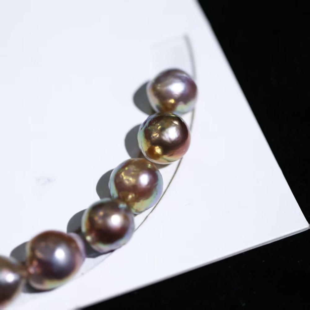 15mm+ extra-large size edison wrinkled skin baroque near round metallic pearl bare beads for necklace/chain
