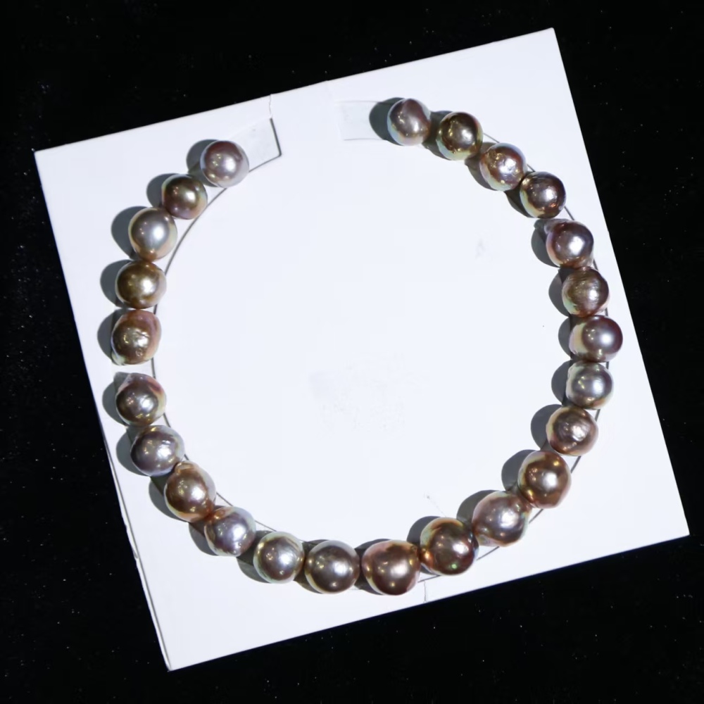 15mm+ extra-large size edison wrinkled skin baroque near round metallic pearl bare beads for necklace/chain