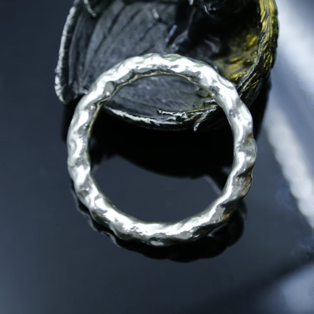Pure hand-polished 999 pure silver 59mm inner circle bracelet