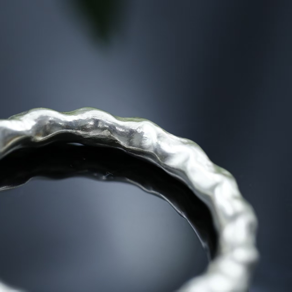 Pure hand-polished 999 pure silver 59mm inner circle bracelet