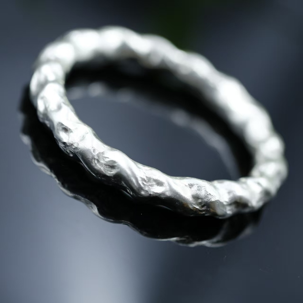 Pure hand-polished 999 pure silver 59mm inner circle bracelet