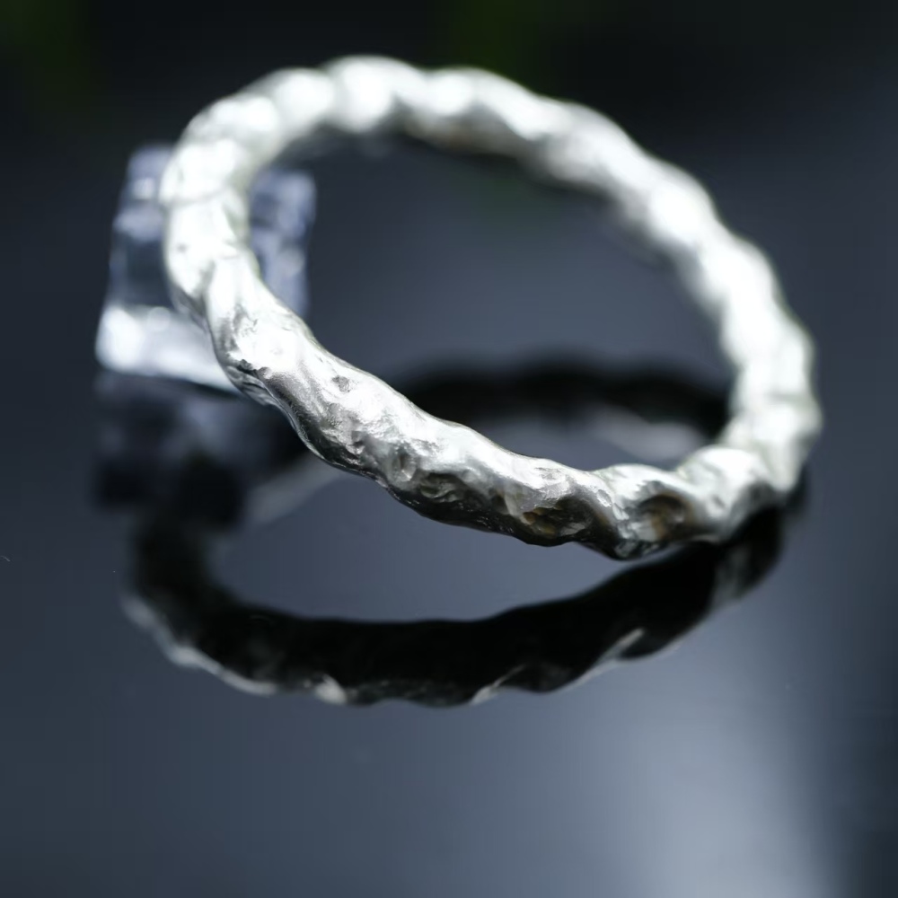 Pure hand-polished 999 pure silver 59mm inner circle bracelet