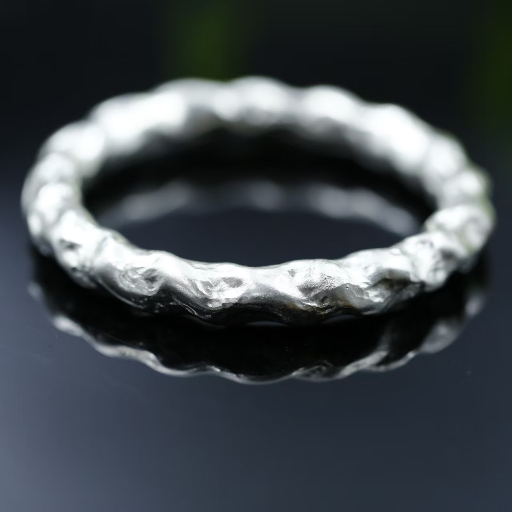 Pure hand-polished 999 pure silver 59mm inner circle bracelet