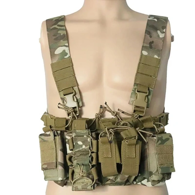 Customized Lightweight Outdoor Tactical Vest Rig High Quality Tactical Chest Rig Heavy Duty Safety Tactical Chest Rig military Tactical Gear Chest Rig Hunting Vest for Outdoor High Quality Hunting Vest Tactical Chest Rig