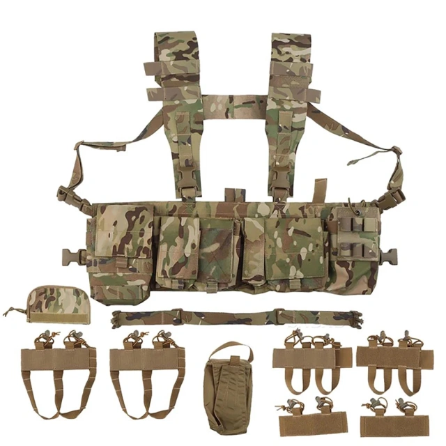 Best Selling Tactical Gears Chest Vest for Hunting Good Quality Tactical Harness Chest Rig Pouch Tactical Modular Chest Rig Hot Sale Hunting Accessories Tactical Chest Rig Outdoor Nylon Tactical Chest Rig Vest High Quality Tactical Vest Chest Rig