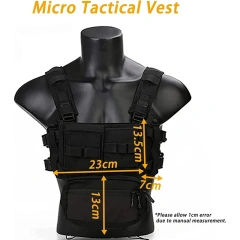 Nylon Tactical Molle Chest Rig with Mag Pouches Modular Micro Tactical Vest for Hunting Training Outdoor Chest Rig Bag Vest Multi Functional Adjustable Training Tactical Chest Rig Bag Heavy Duty Tactical Chest Rig