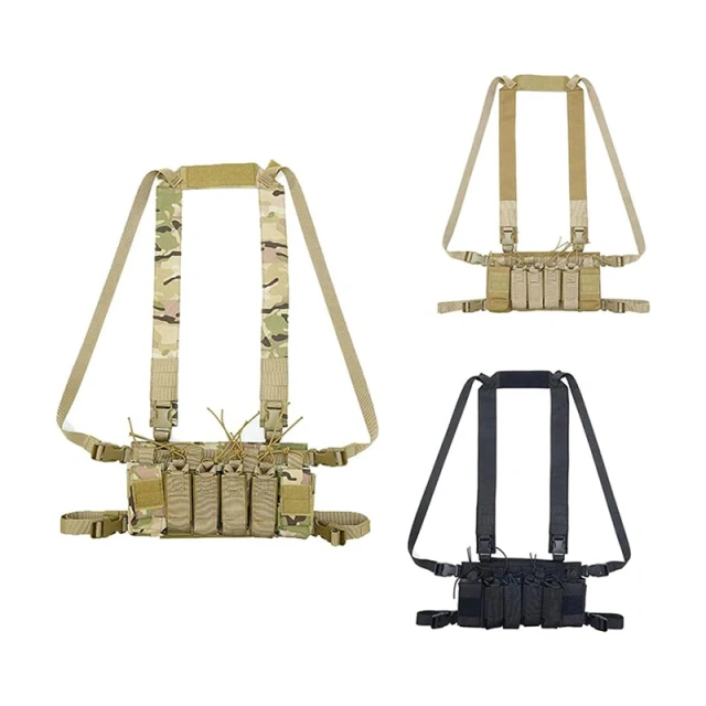 High Quality Tactical Gear Molle Vest Tactical Chest Rig Pouch Bag Tactical Camouflage Carrier Chest Rig for Outdoor Customized Tactical Gear Micro Chest Rig Heavy Duty Tactical Chest Rig Vest Outdoor Tactical Chest Rig for Training