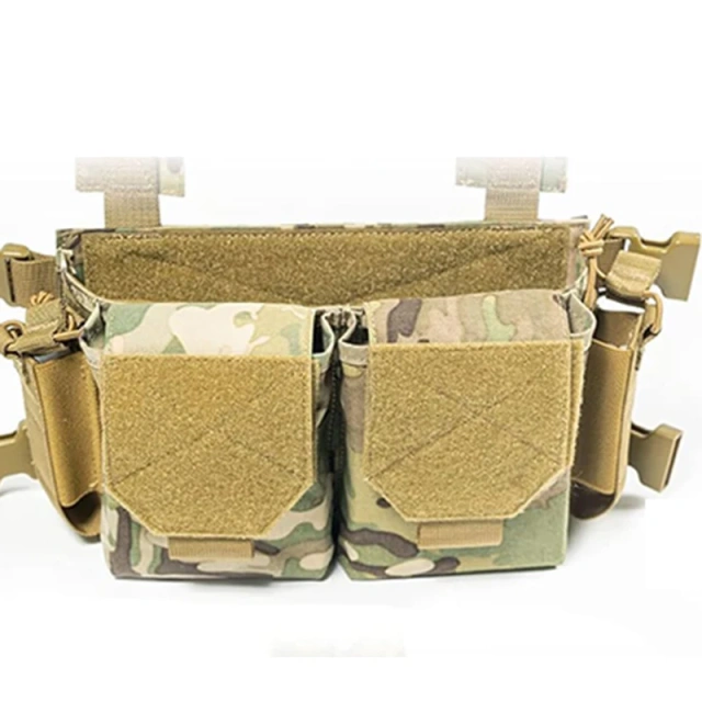 Customize Tactical Gear Chest Rig Tactical Style Chest Rig Adjustable Detachable Camouflage Molle Chest Rigs Sports Tactical Chest Rig Bag Utility Tactical Chest Pack Rig with Pouch Outdoor Breathable Chest Tactical Vest for Sports