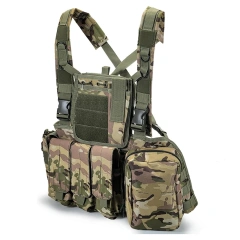 Hot Sale Tactical Chest Rig Vest Outdoor Hunting Tactical Chest Rig Adjustable Chest Rig with Pouches Tactical Chest Mini Rig Quick Release Multifunctional Tactical Vest Outdoor Tactical Vest Chest Rig with Multi-Pockets