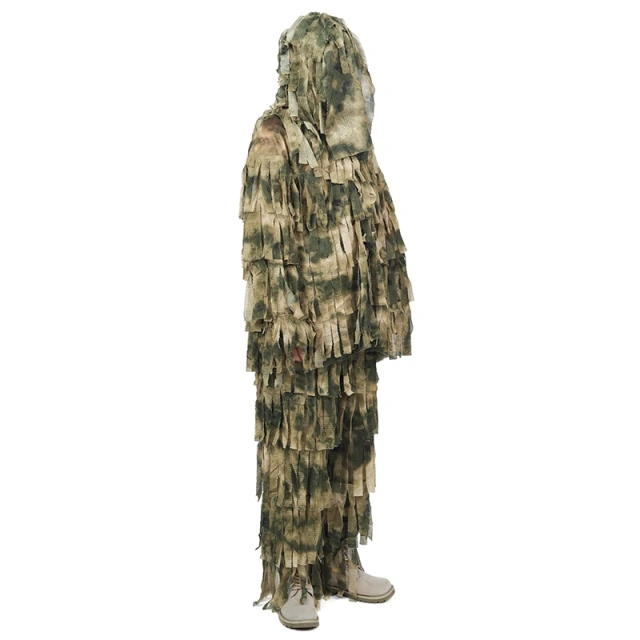Hot Sale Camouflage Camo Suit for Hunting Forest Woodland Durable Ghillie Suit Tactical Camouflage Clothing  Ghillie Suit Professional Outdoor Camouflage Clothing Hunting Mesh Suit for Outdoor Activities