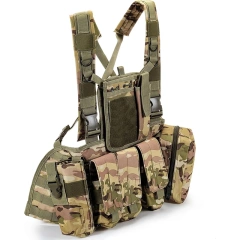 Hot Sale Tactical Chest Rig Vest Outdoor Hunting Tactical Chest Rig Adjustable Chest Rig with Pouches Tactical Chest Mini Rig Quick Release Multifunctional Tactical Vest Outdoor Tactical Vest Chest Rig with Multi-Pockets