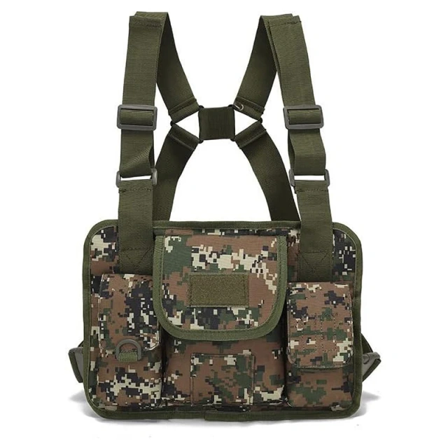 Wholesale Outdoor Tactical Gear Chest Rig Bag Multi-Functional Training Vest Tactical Chest Rig Pouch with Strap Tactical Chest Rig Tactical Molle Micro Chest Rigs Adjustable Detachable Tactical Modular Chest Rig Vest with Mag Pouch