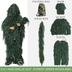 Hot Sale Game Camouflage Suit Camouflage Ghillie Suit for Kids Outdoor Hunting Accessories Camo Clothing The Factory Wholesales Various Types Outdoor Ghillie Suit Snow Camouflage Clothing 3D Universal Camouflage Suits