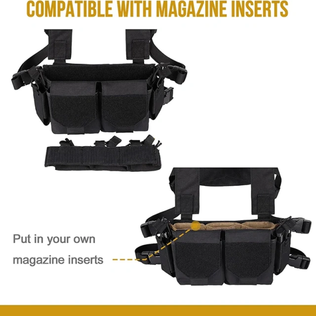 Wholesale Tactical Chest Rig Camouflage Tactical Vest Adjustable Detachable Tactical Molle Chest Rigs with Mag Pouch Multipurpose Tactical Chest Rig Elastic Tactical Chest Rig with Mag Pouch High Quality Tactical Chest Rig for Hunting