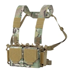 Customize Tactical Gear Chest Rig Tactical Style Chest Rig Adjustable Detachable Camouflage Molle Chest Rigs Sports Tactical Chest Rig Bag Utility Tactical Chest Pack Rig with Pouch Outdoor Breathable Chest Tactical Vest for Sports